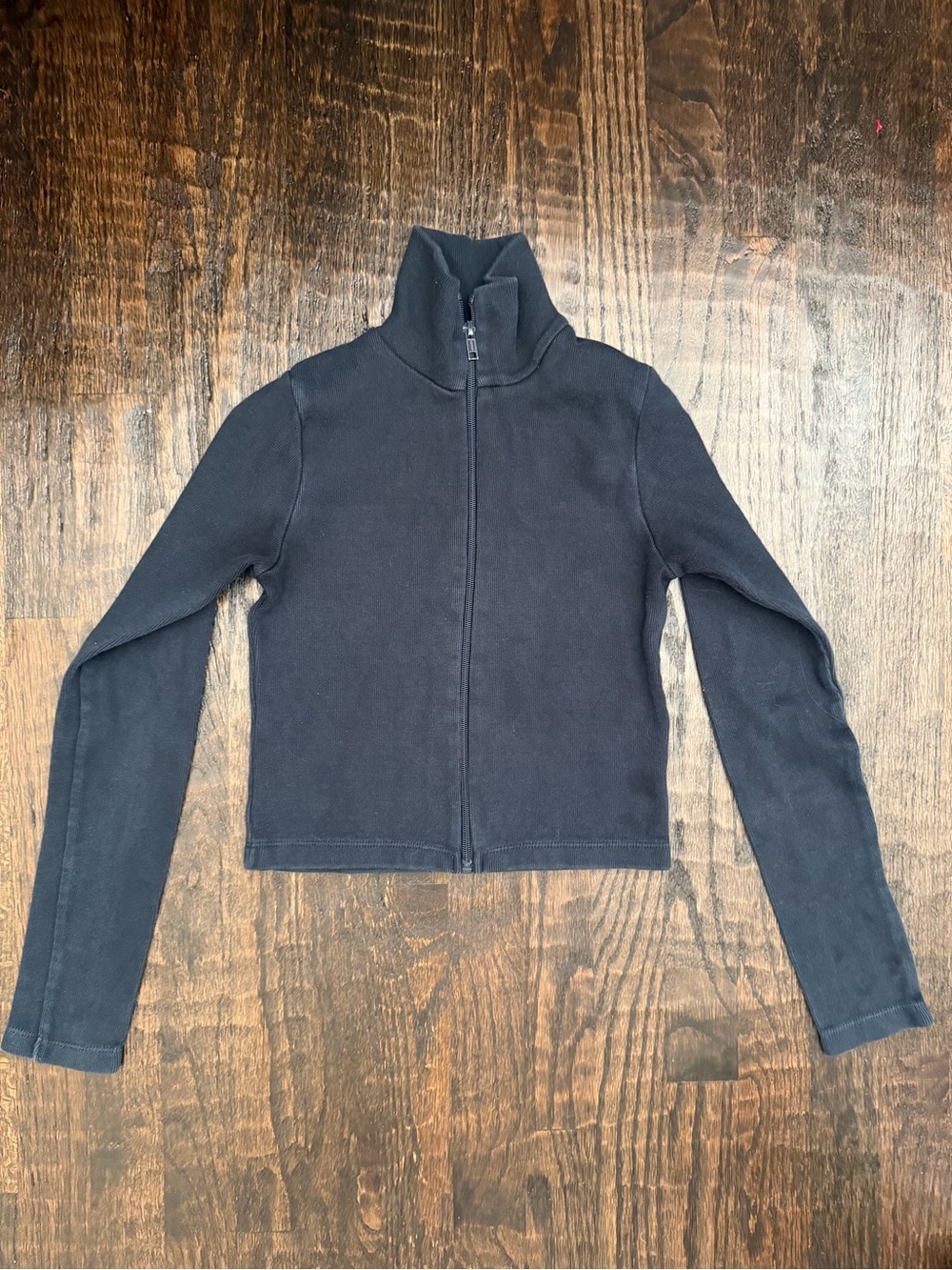 Brandy Melville Navy Blue Full-Zip Mock Neck Jacket